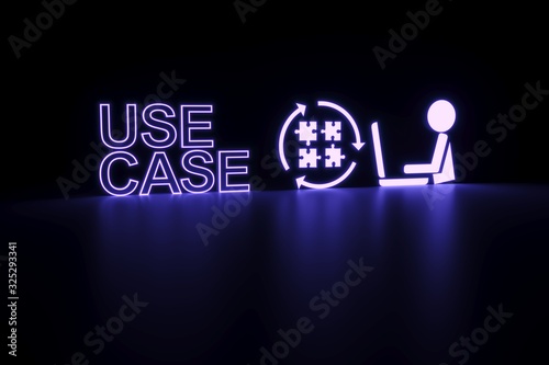 Slika na platnu USE CASE neon concept self illumination background 3D illustration