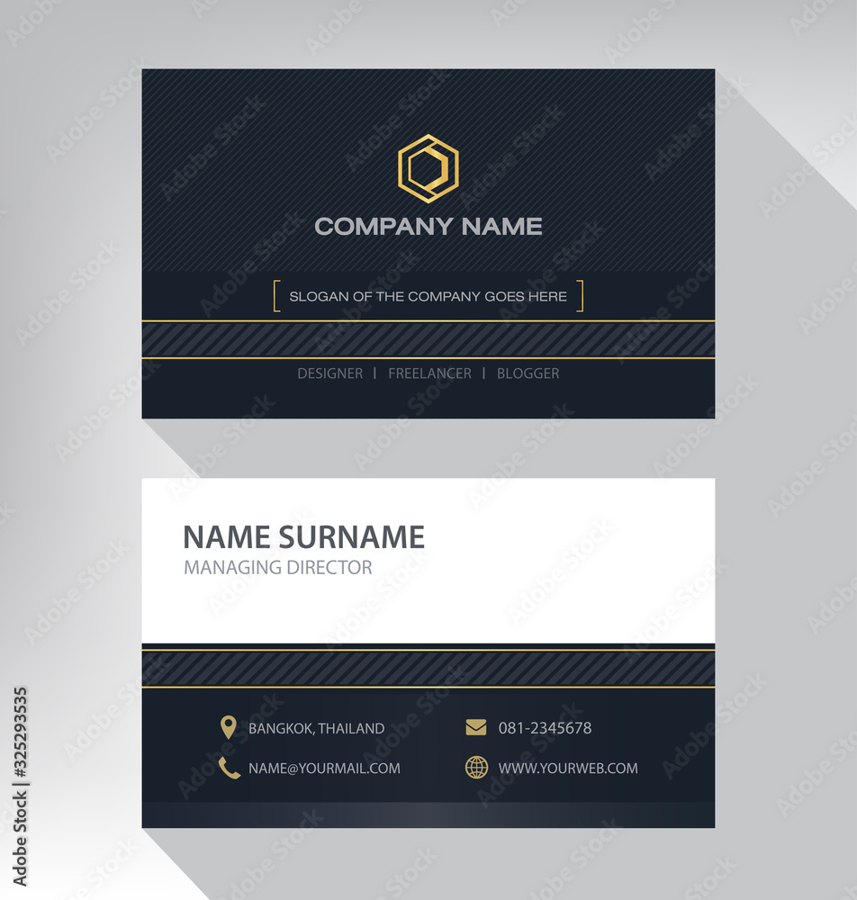 Business card in modern luxury style black gold white Business card in modern luxury style black gold white