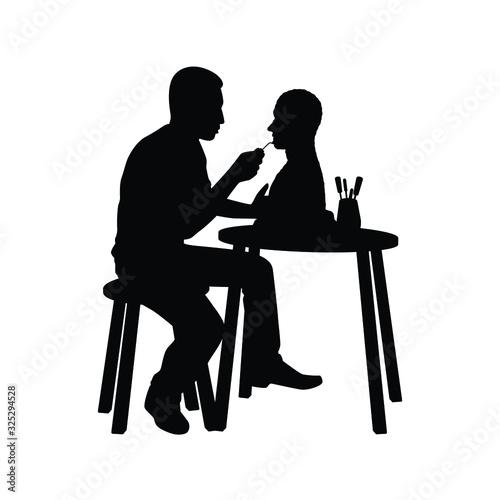 Sculptor while working silhouette vector