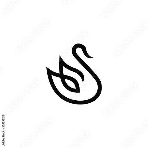 luxury and abstract swan goose duck logo vector hipster icon line outline elegant flamingo monoline illustration 