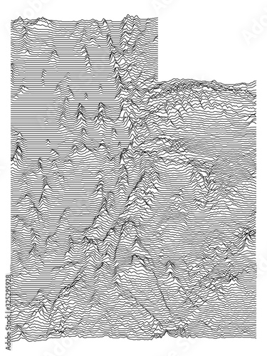 Topographic Relief Peaks and Valleys Map of US Federal State of  Utah