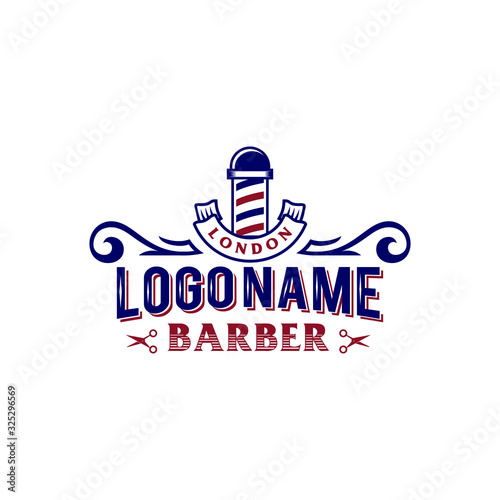 Vintage retro classic barbershop logo VECTOR