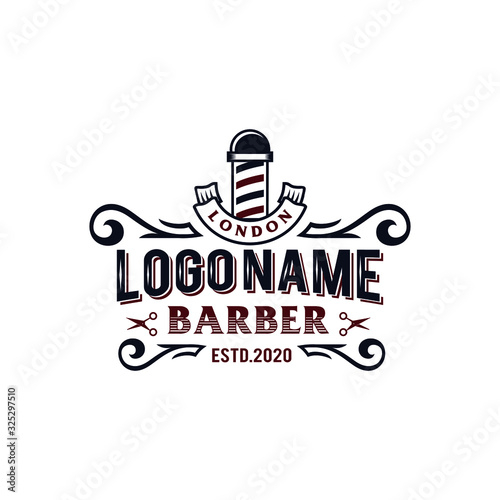 Vintage retro classic barbershop logo VECTOR