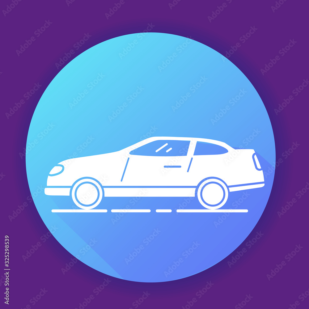 Car coupe  icon flat vector illustration.