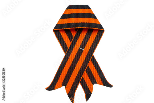 St. George ribbon is isolated on a white background. Symbol of courage and victory, May 9 and February 23.