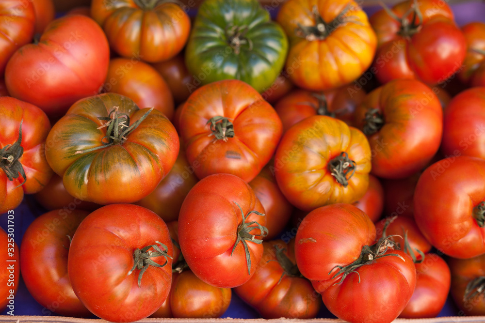 lots of tomatoes on a branch on counter lots of tomatoes on a branch on counter