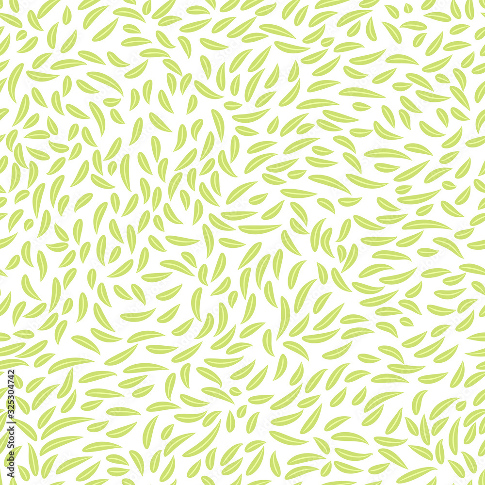 simple light green leaves. vector seamless pattern. spring repetitive  background. textile paint. fabric swatch. wrapping paper. continuous apparel print. design element for card, cover page, banner