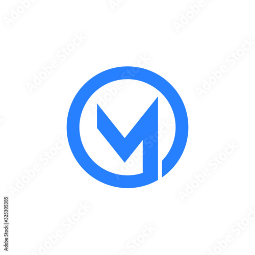 Initial Letter m vector logo design with circle shape