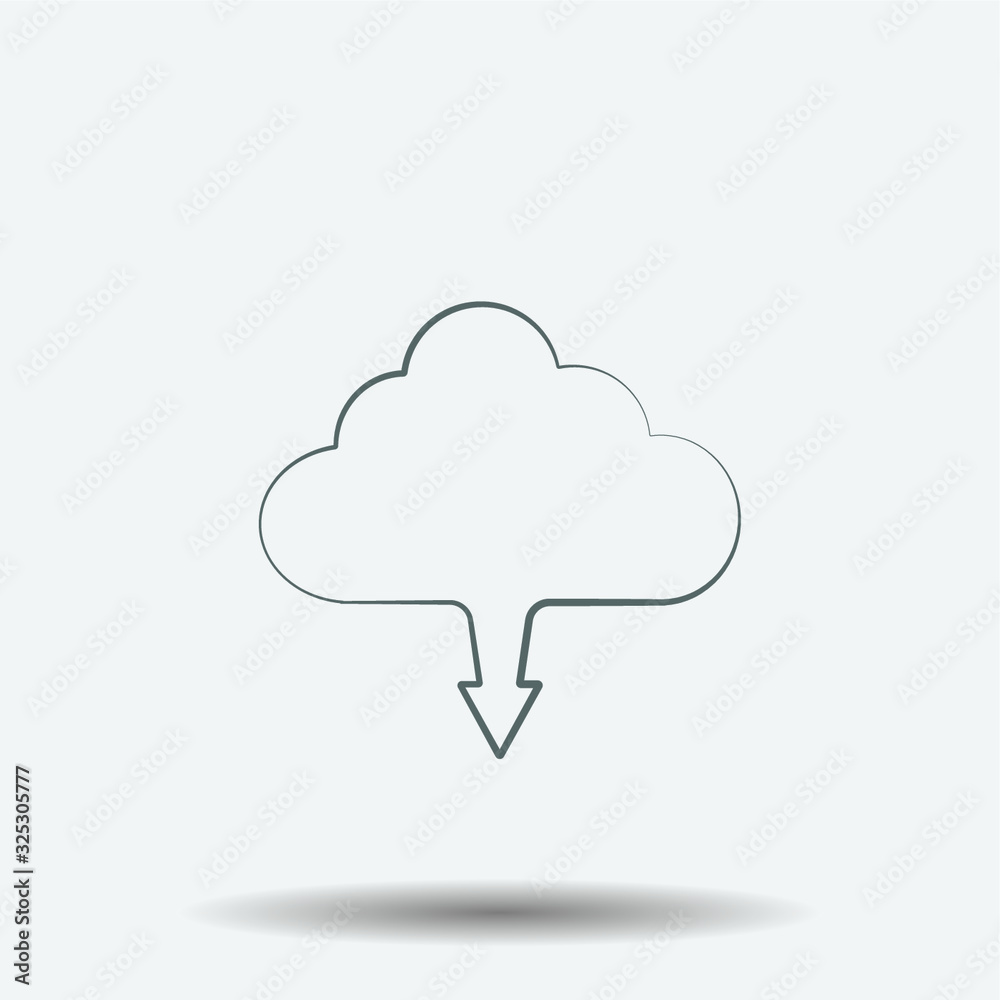 Cloud Download Icon illustration isolated vector sign symbol Cloud Download Icon illustration isolated vector sign symbol