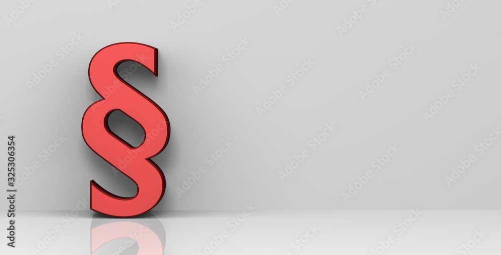 Paragraph § article red 3d sign symbol Paragraph § article red 3d sign symbol