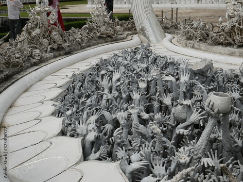 White Temple (Wat Rong Khun), Chiang Rai. It is one of the most beautiful temples in Thailand  photo