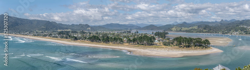 Royal Billy cape and Tairua bay aerial, Pauanui, New Zealand photo