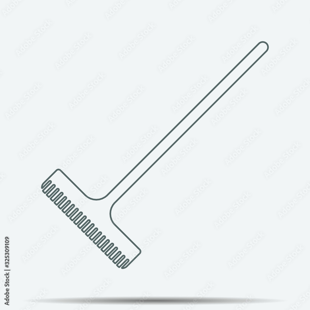 Rake Icon illustration isolated vector sign symbol T Rake Icon illustration isolated vector sign symbol T
