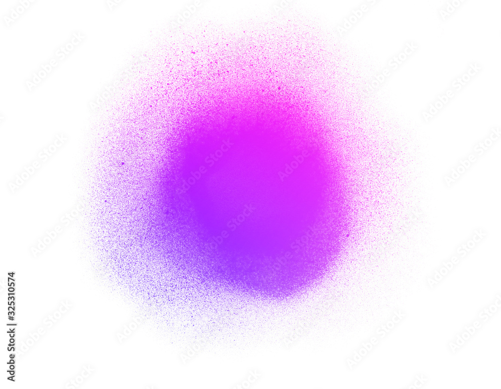 Fototapeta premium Beautiful pink brush background. Circle spray brush isolated on white background