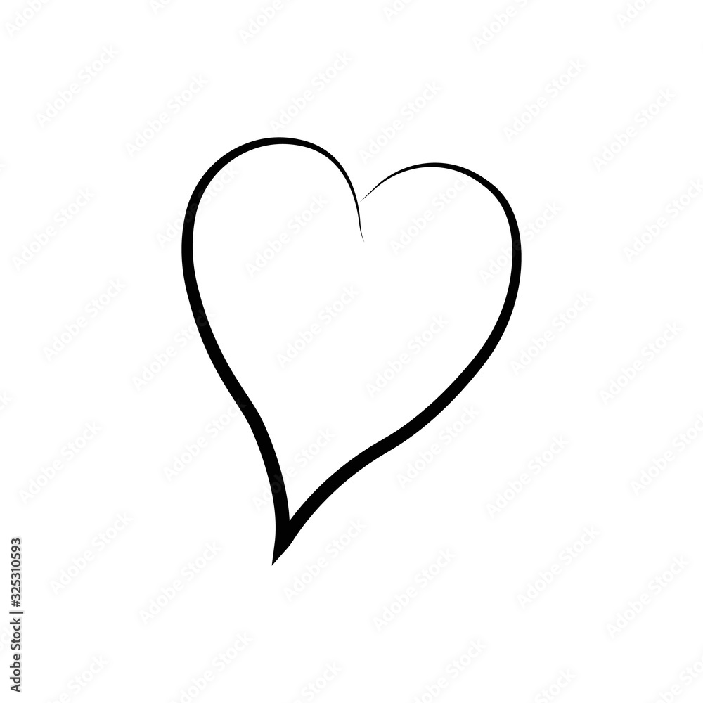 outline hand drawn heart icon.Vector heart collection. Illustration for your graphic design.