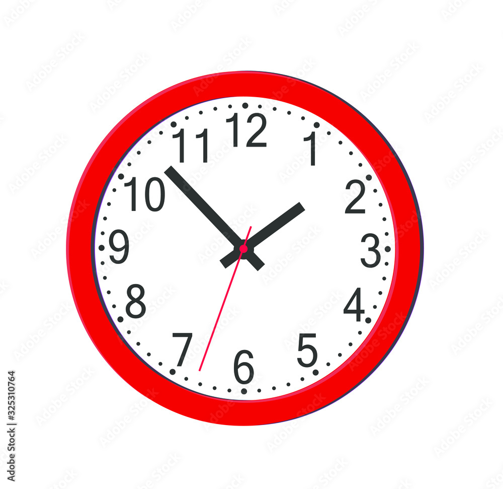 round wall clock on white background round wall clock on white background