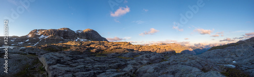 panorama view on the hiking trail to the famous trolltunga in norway © Helmut Brandner