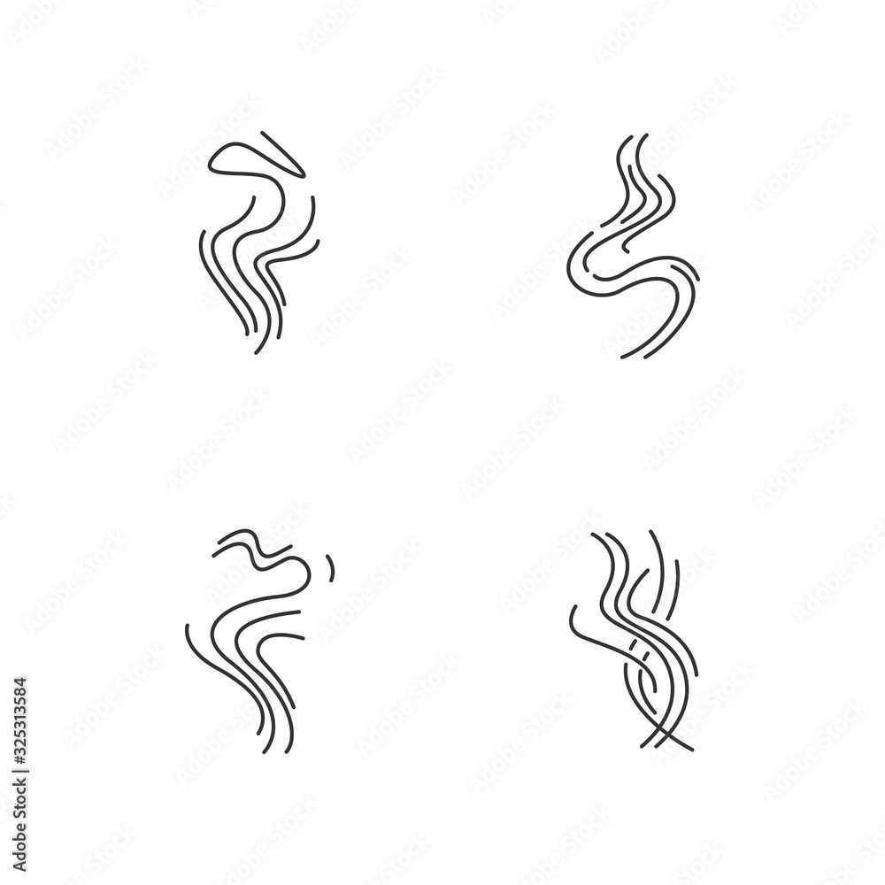 Odor pixel perfect linear icons set. Good smell. Fluid, nice perfume scent. Aromatic fragrance. Customizable thin line contour symbols. Isolated vector outline illustrations. Editable stroke Odor pixel perfect linear icons set. Good smell. Fluid, nice perfume scent. Aromatic fragrance. Customizable thin line contour symbols. Isolated vector outline illustrations. Editable stroke