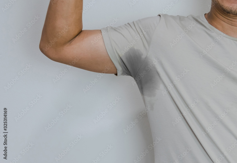 Men with sweating armpit and has a body odor