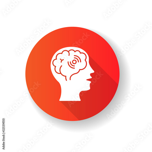 Meningitis RGB color icon. Contagious meningococcal disease, dangerous meninges inflammation. Medical diagnosis, neurological illness. Bacterial brain infection silhouette RGB color illustration