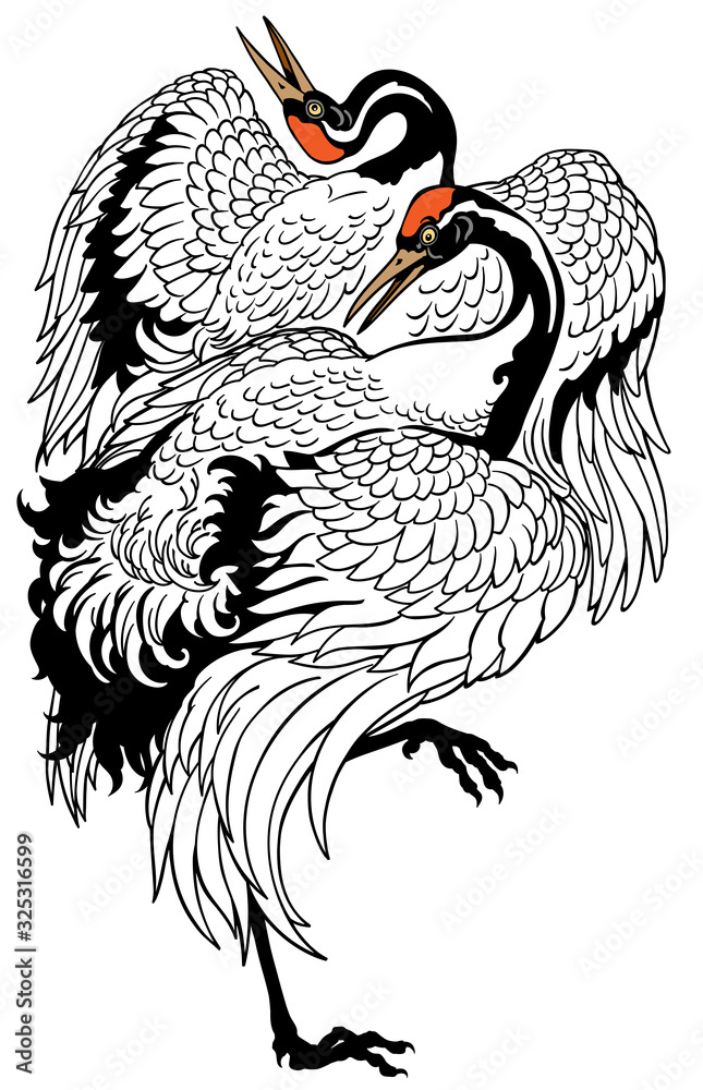 Japanese Crane tattoo  Spring tattoo