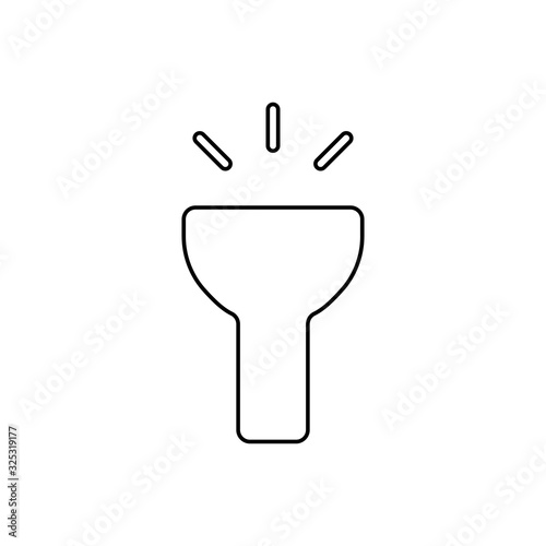 Flashlight outline icon. Symbol, logo illustration for mobile concept and web design.