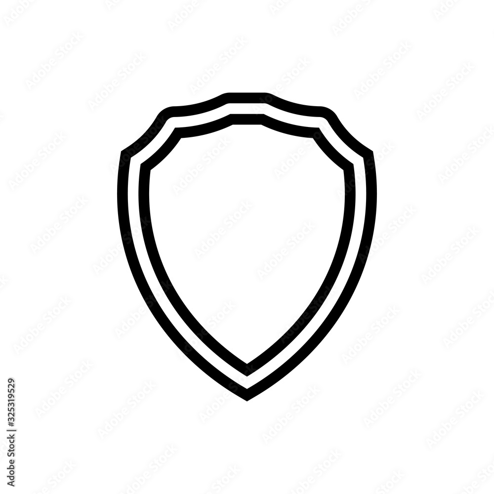 Shield outline icon. Symbol, logo illustration for mobile concept and web design.