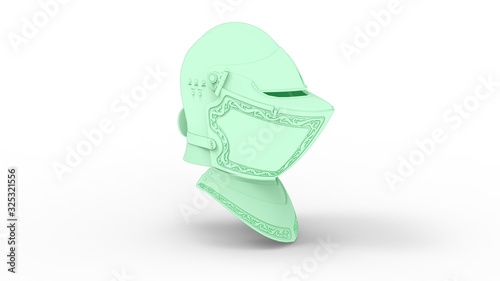 3d illustration of medieval helmet photo