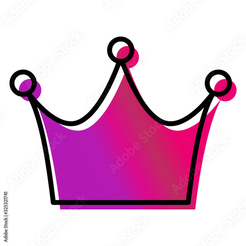 Crown flat vector icon isolated on white background. King sign illustration object