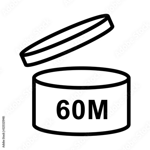 Pao cosmetic icon open month life shelf. Vector illustration isolated on white background