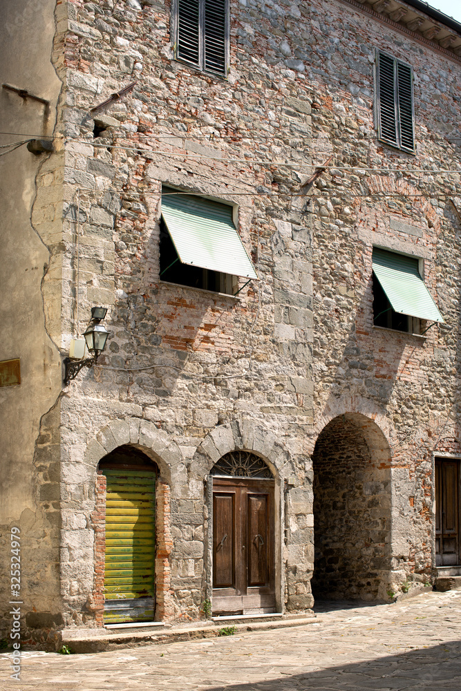 Detail of building in the Italian village of Ghivizzano