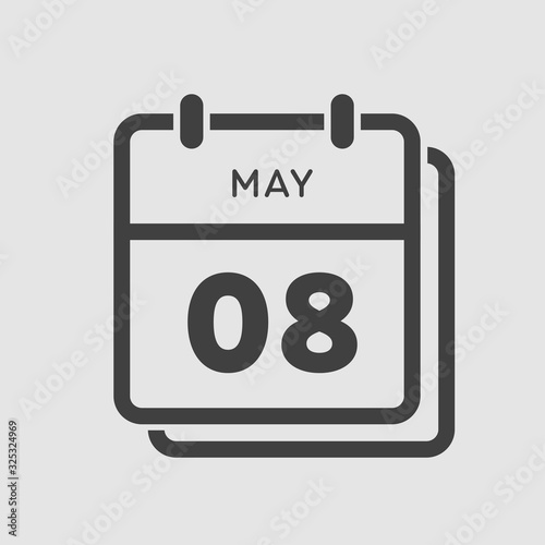 Calendar day 8 May, days of the year