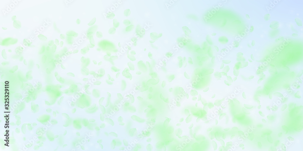 Green flower petals falling down. Original romanti Green flower petals falling down. Original romanti