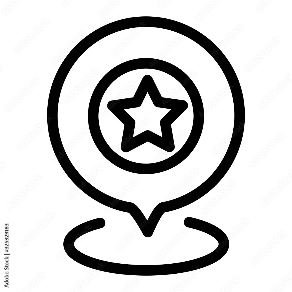 Favorite place map pointer icon. Location pin with star sign. Favorite place map pointer icon. Location pin with star sign.