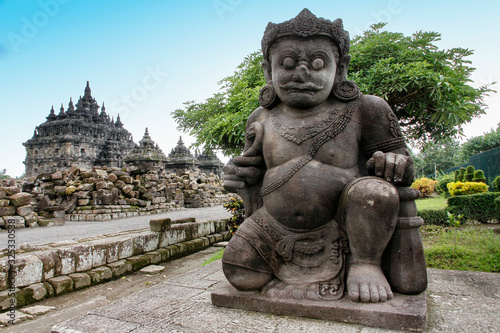 Dvarapala or Dwarapala statue at Plaosan Temple, Klaten, Central Java, Indonesia. photo