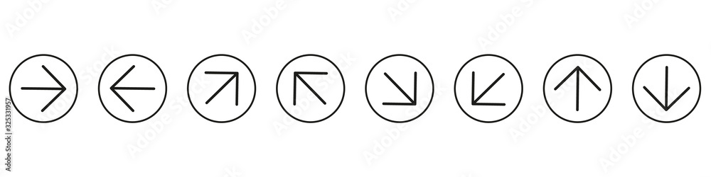 Line Arrow icon set Vector illustration.