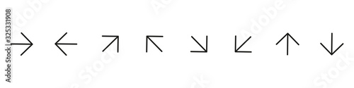 Line Arrow icon set Vector illustration.