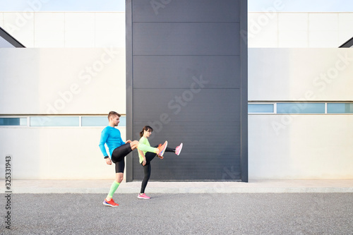 Runners performing running technique to avoid injuries