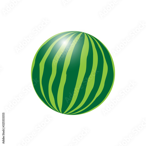 Great design of a green tasty watermelon on a white background