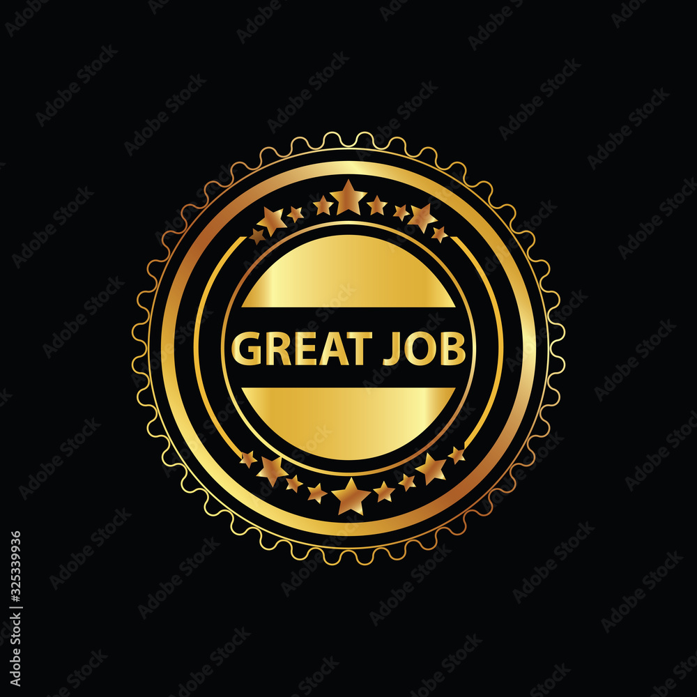 Fototapeta premium Great Job gold stamp