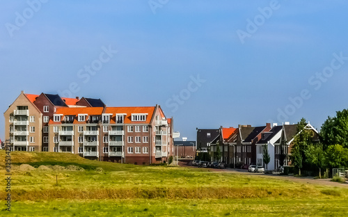 village landscape of sint Annaland, touristic town in zeeland, The Netherlands photo