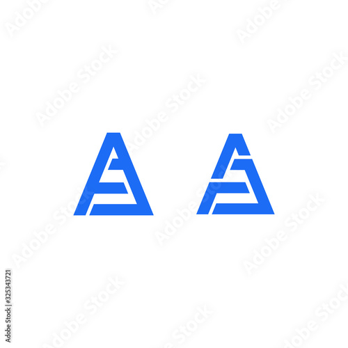 Letter A line icon or logo blue color. Company logo