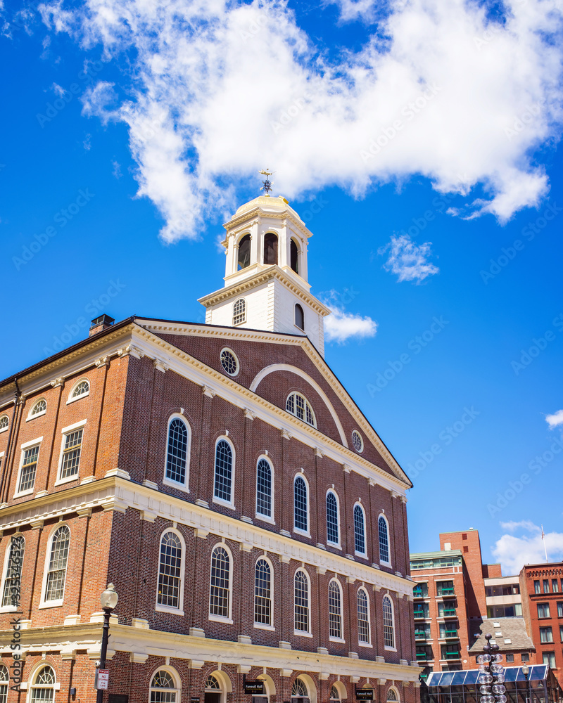 Faneuil Hall in Government Center of downtown Boston in US