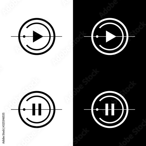 Modern play and pause icon