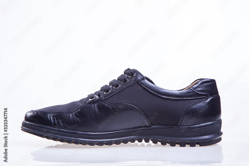 man leather shoes isolated on white backgrounf man leather shoes isolated on white backgrounf