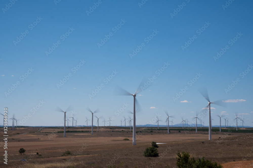 eolic generators in the plains in Spain