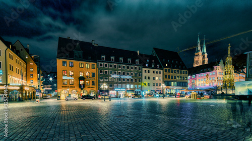 Nürnberg bei Nacht SW, Kirche, Nuernberg, Hauptmarkt, Hauptmarkt Nuernberg photo