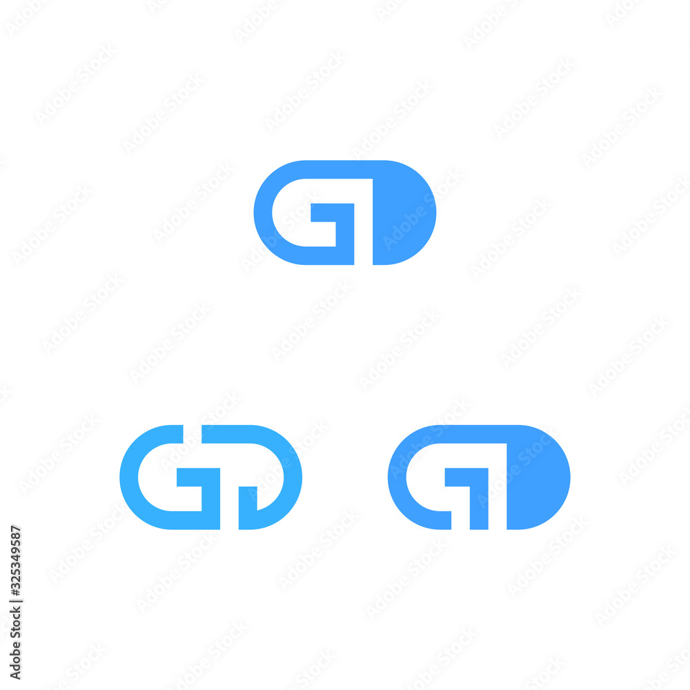 Letter gd vector logo, icon on white background Letter gd vector logo, icon on white background