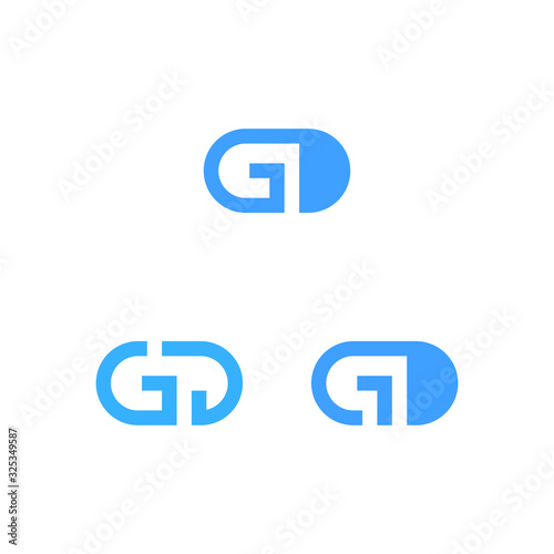 Letter gd vector logo, icon on white background