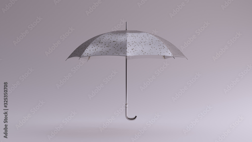 Silver Umbrella Straight View 3d illustration 3d render Silver Umbrella Straight View 3d illustration 3d render